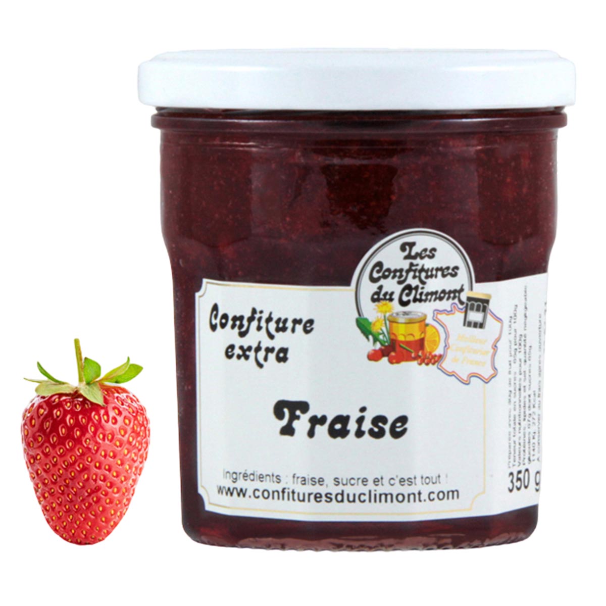 Les Confitures du Climont Erdbeere Konfitüre Extra - Handwerklich Hergestellt 350g