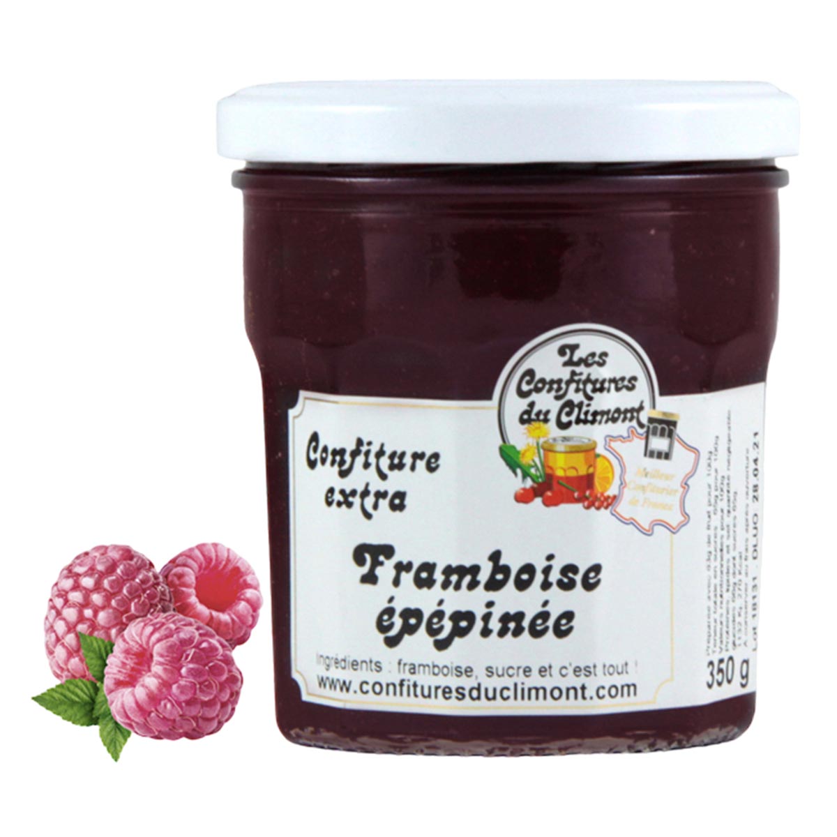 Les Confitures du Climont Himbeeren entkernt Konfitüre Extra Handwerklich 350g