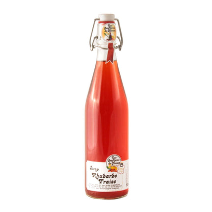 Les Confitures du Climont Rhabarber-Erdbeer Sirup 0,5L – Handgefertigt aus dem Elsass