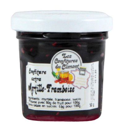 Les Confitures du Climont Heidelbeere-Himbeere Konfitüre extra 50g – Fruchtig & Aromatisch