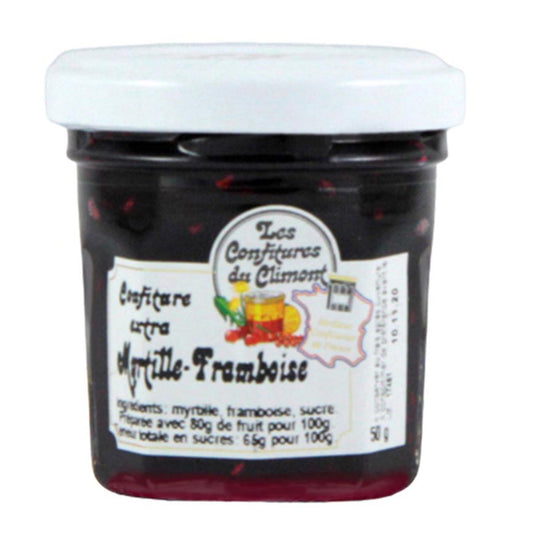 Les Confitures du Climont Heidelbeere-Himbeere Konfitüre extra 50g – Fruchtig & Aromatisch