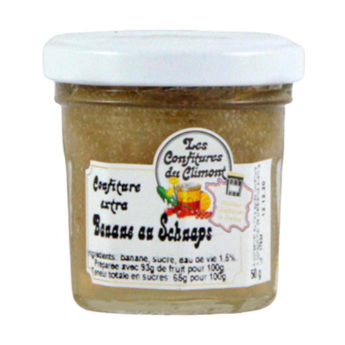 Les Confitures du Climont Bananen-Schnaps Konfitüre extra 50g – Handwerklich hergestellt