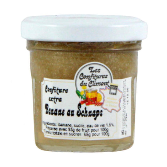 Les Confitures du Climont Bananen-Schnaps Konfitüre extra 50g – Handwerklich hergestellt