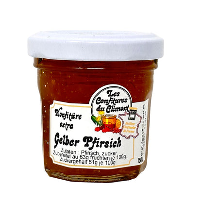 Les Confitures du Climont Gelber Pfirsich Konfitüre extra 50g – Köstlicher Genuss