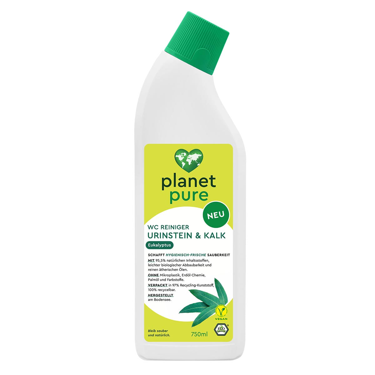PLANET PURE WC Reiniger Urinstein & Kalk Eukalyptus hygienische Frische & Sauberkeit