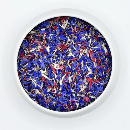 Vanissa Sternennacht - Essbare Blütenblätter: Kornblume im Glasbehälter