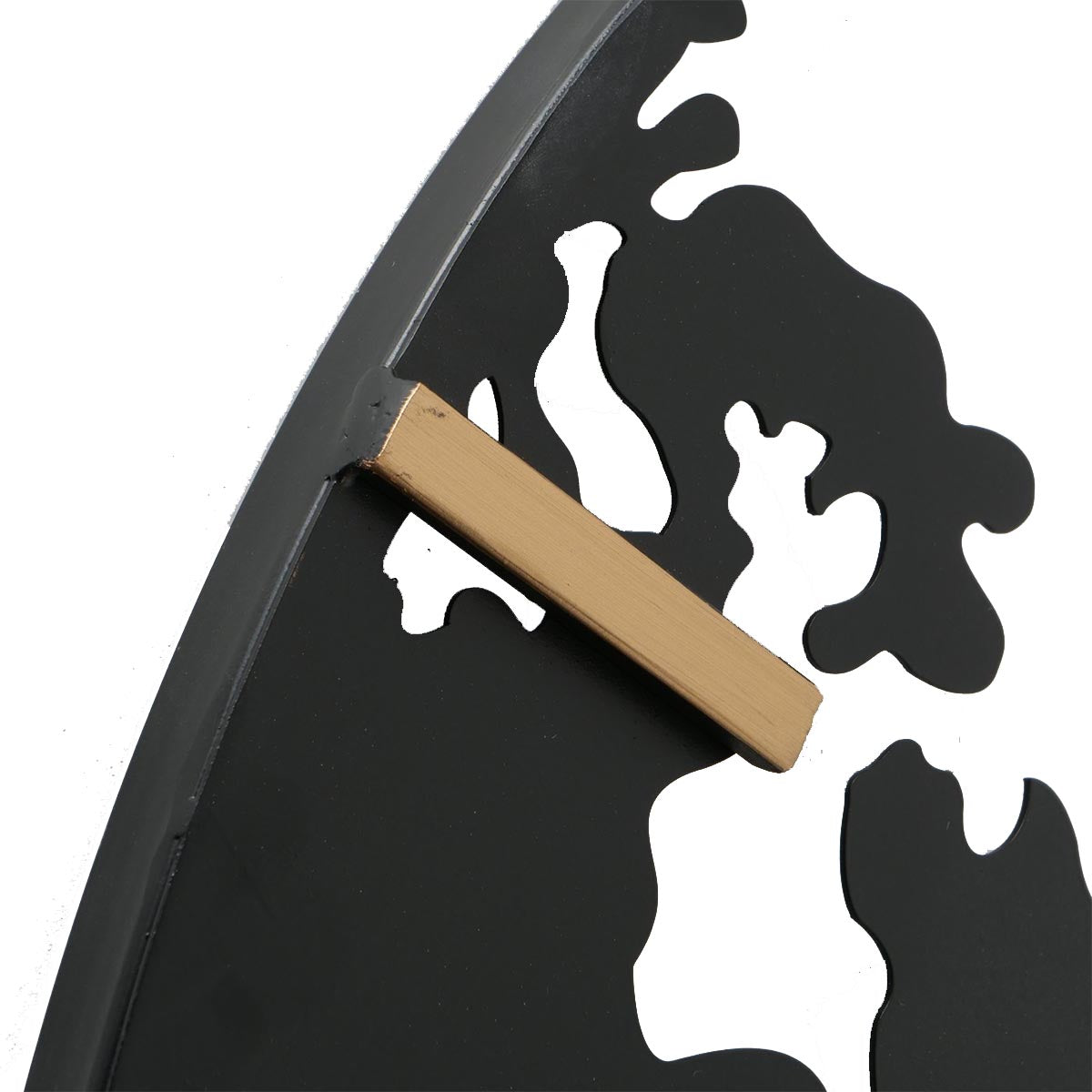 Moderne Wanduhr Union: Großes Globus-Design in Schwarz, Metall, Ø 74 cm