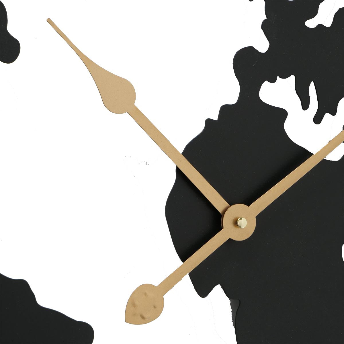 Moderne Wanduhr Union: Großes Globus-Design in Schwarz, Metall, Ø 74 cm