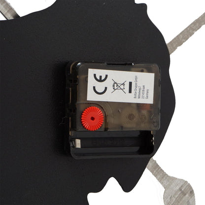 Moderne Wanduhr Union: Großes Globus-Design in Schwarz, Metall, Ø 74 cm