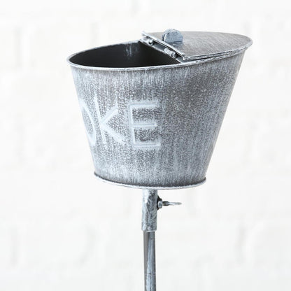 FeineHeimat Sturmaschenbecher "SMOKE" aus Metall auf Stange 110 cm Höhe