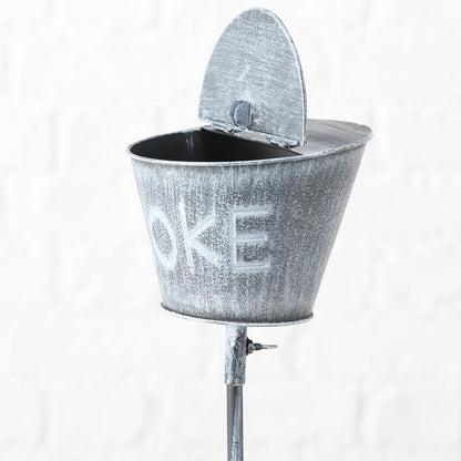 FeineHeimat Sturmaschenbecher "SMOKE" aus Metall auf Stange 110 cm Höhe