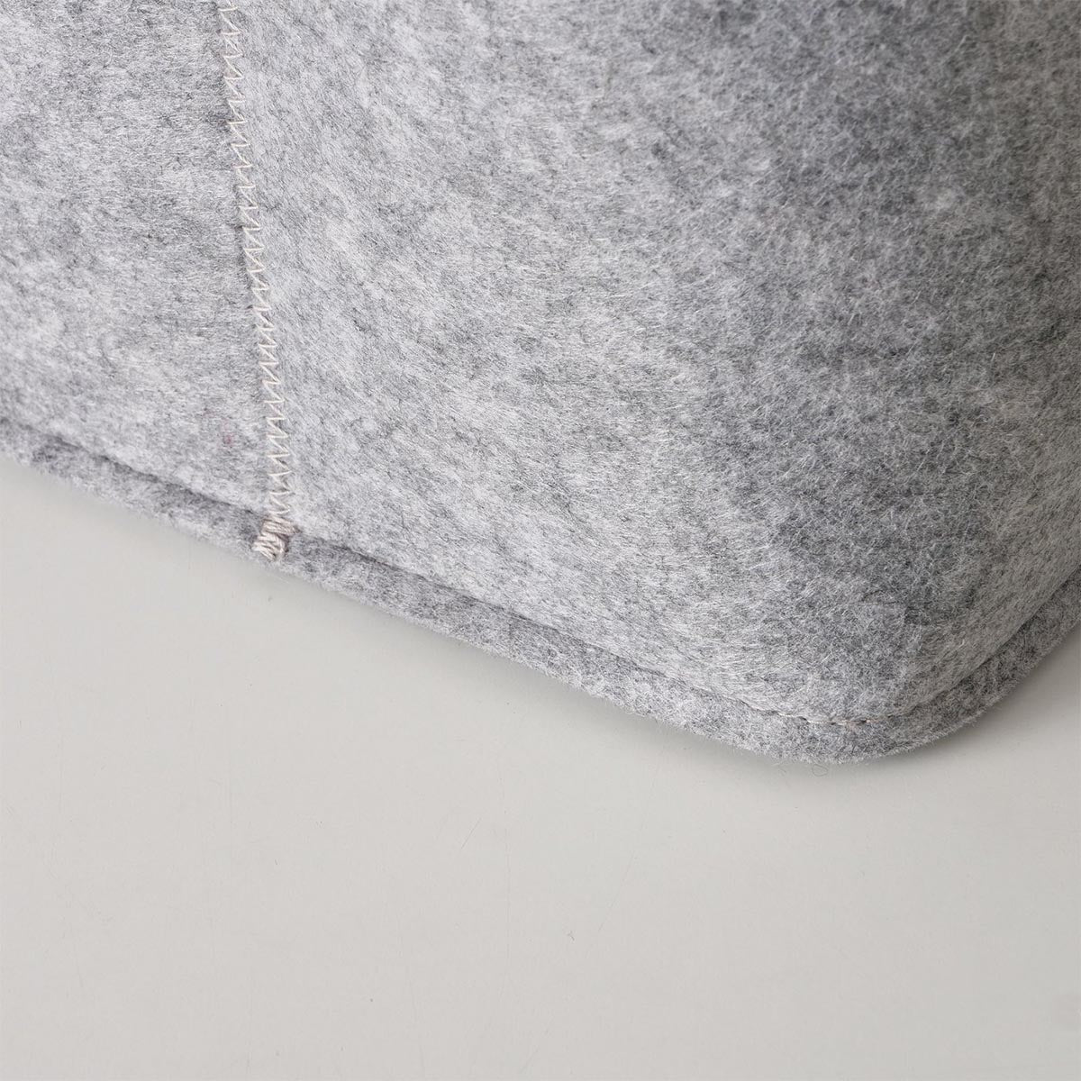 FeineHeimat Korbset "Nilo" 2-teilig Grau Natur aus Holz & Textil