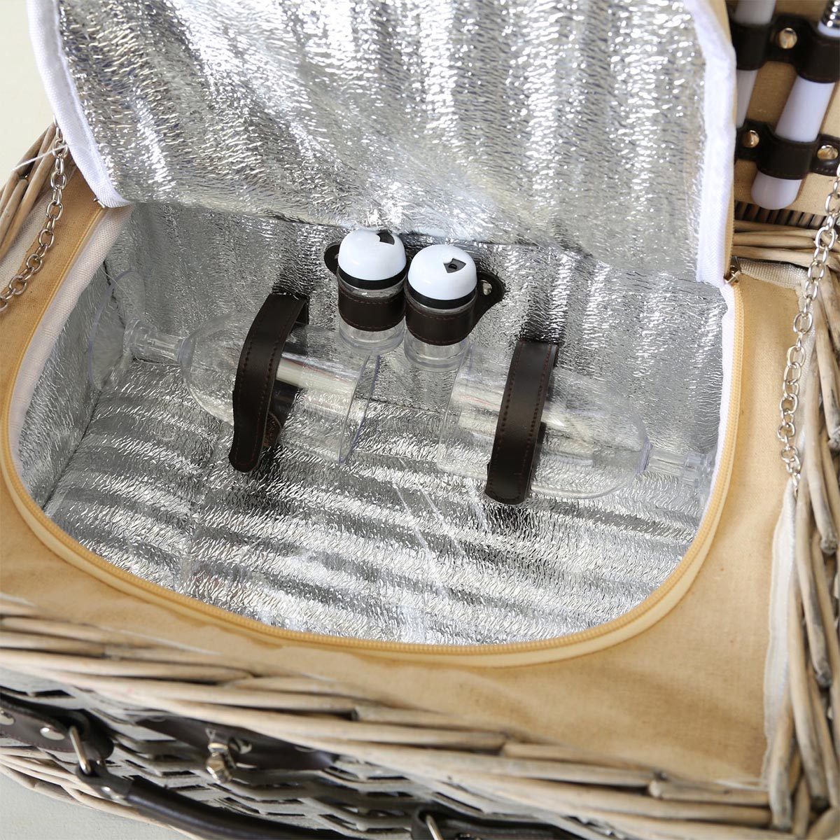 FeineHeimat Picknickkorb "Ariege" 14 teilig aus Weide (Salix) mit Drehverschluß