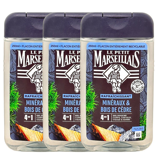 Le Petit Marseillais Duschgel mit Zedernholz und Mineralien 3 x 250 ml