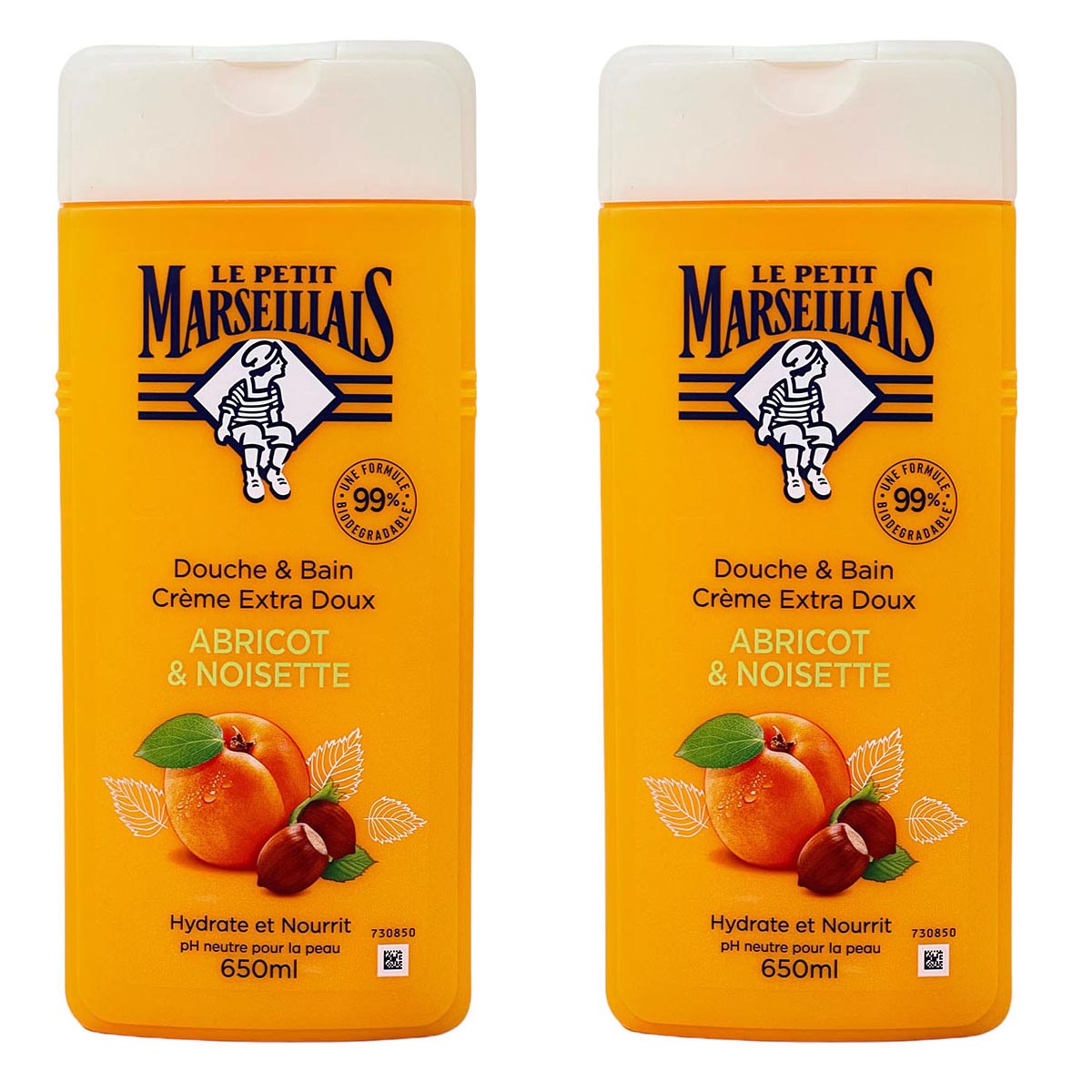 Le Petit Marseillais Duschgel und Badezusatz mit Aprikosen und Haselnuss 2 x 650ml