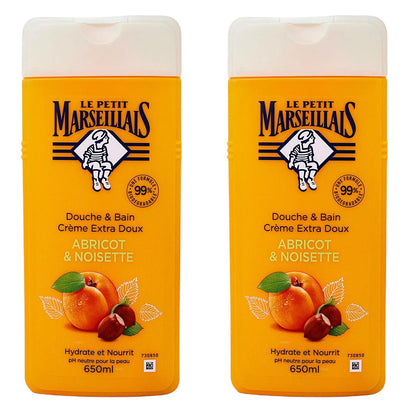 Le Petit Marseillais Duschgel und Badezusatz mit Aprikosen und Haselnuss 2 x 650ml