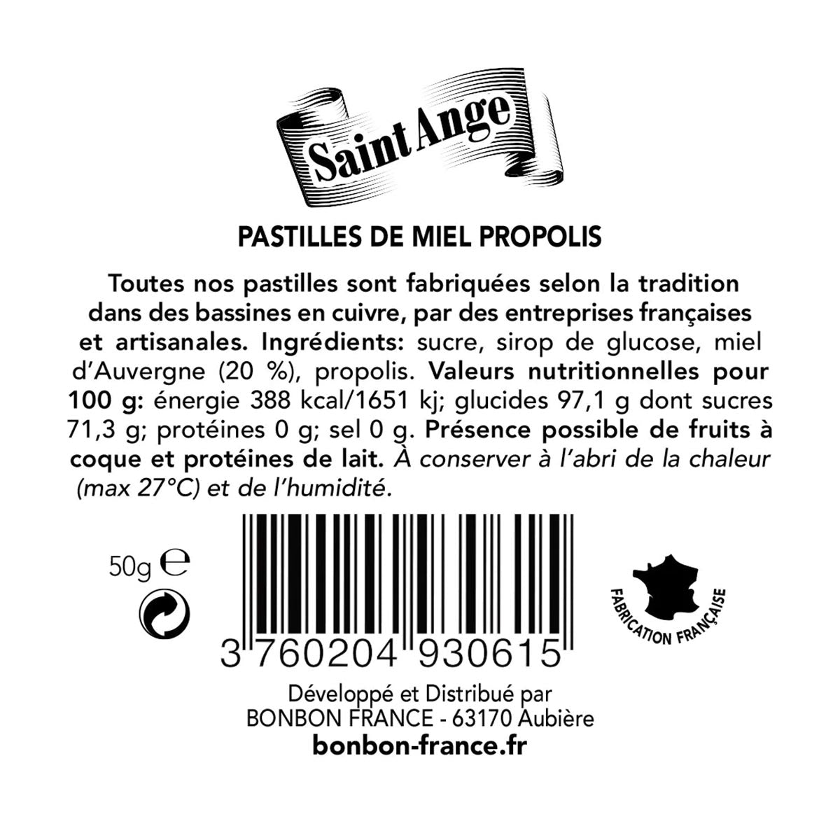Saint-Ange Pastilles Miel/Propolis - Honig/Propolis Pastillen aus Frankreich 50g