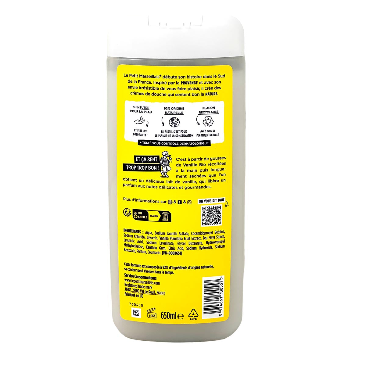 Le Petit Marseillais Duschgel und Badezusatz mit Vanille Milch 2 x 650ml