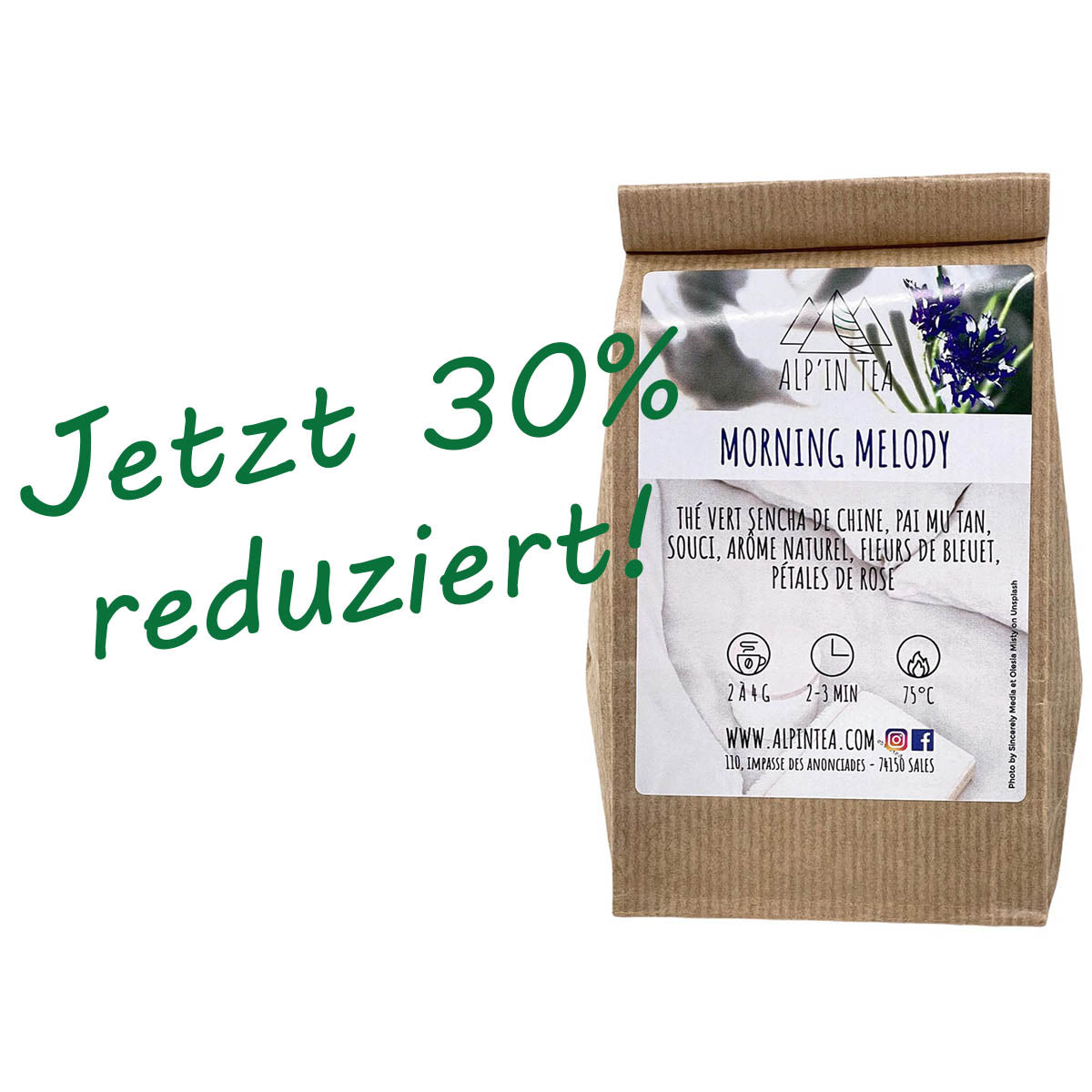 *MHD 07/2023* ALP'IN TEA Thé Vert Morning Melody Morgenmelodie Grüner Tee aus Frankreich - 30% reduziert