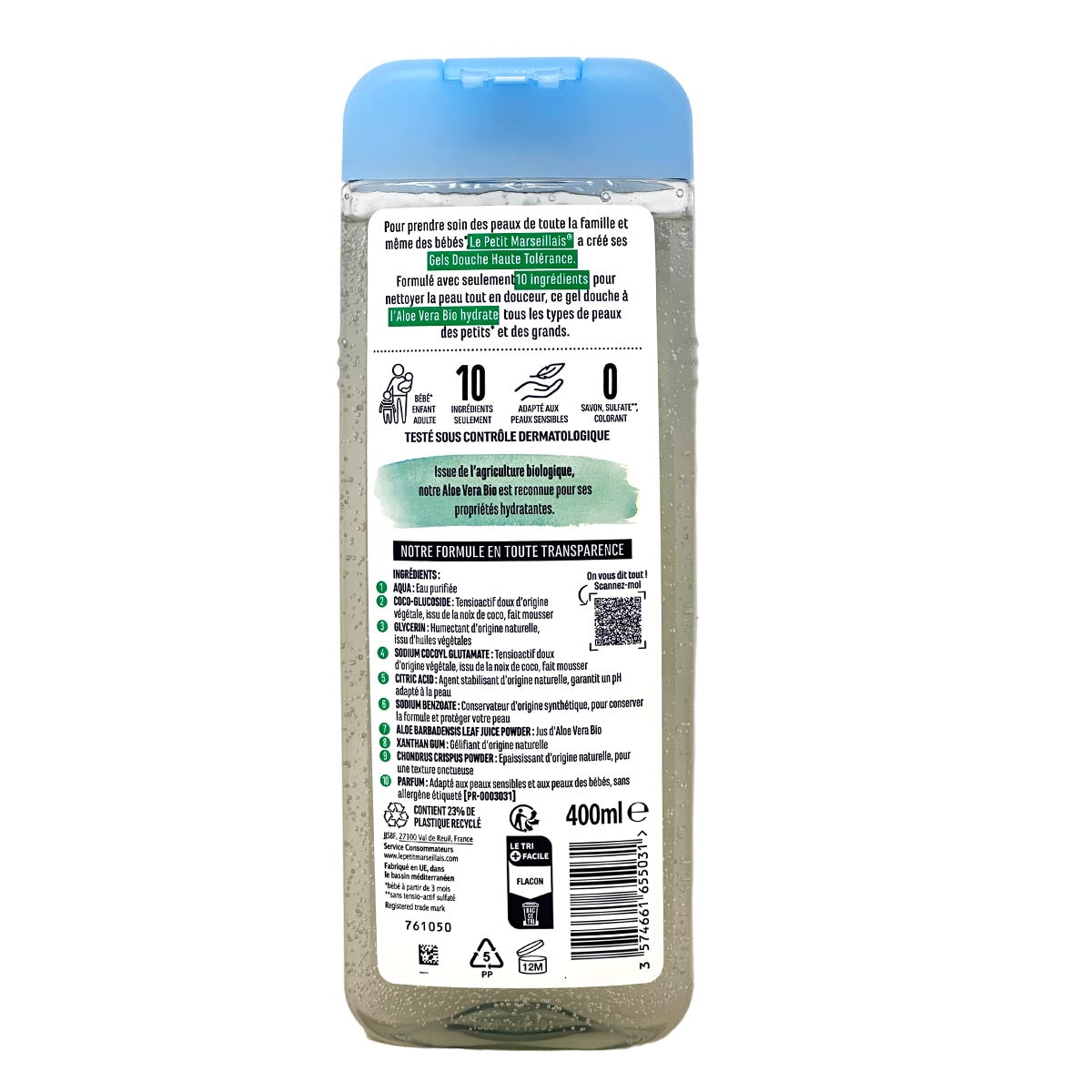 Le Petit Marseillais Duschgel Hohe Verträglichkeit mit Aloe Vera Bio 400 ml