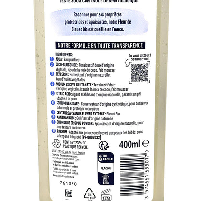 Le Petit Marseillais Duschgel Hohe Verträglichkeit mit Kornblumenblüte Bio 400 ml