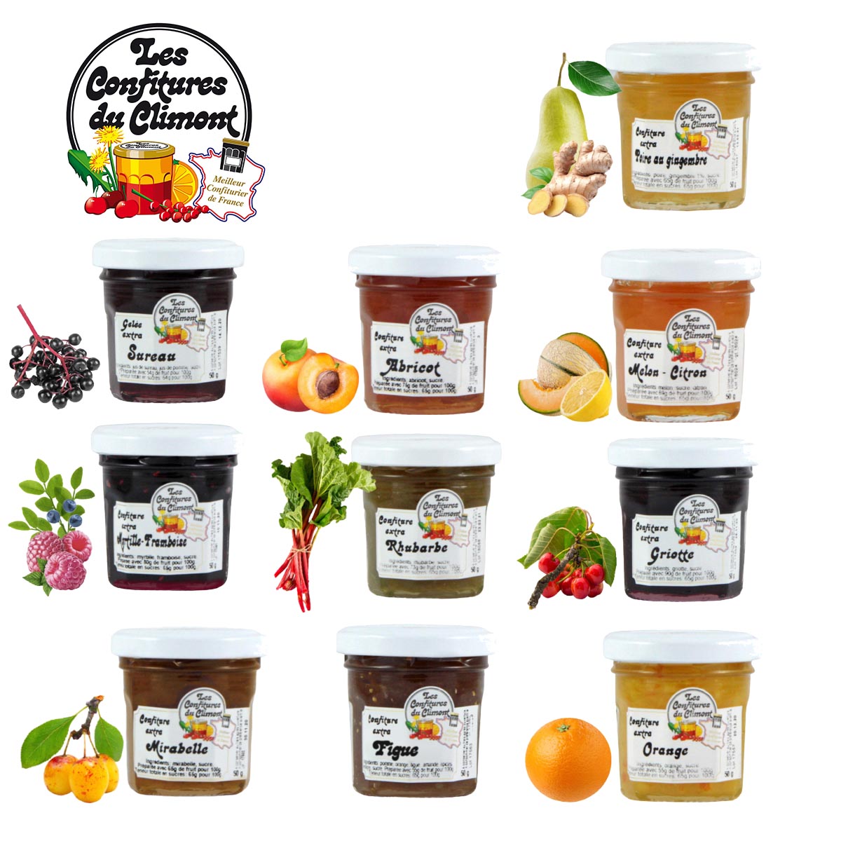 Les Confitures du Climont: Probierset 10 exquisiten Marmeladen, Konfitüren und Gelees