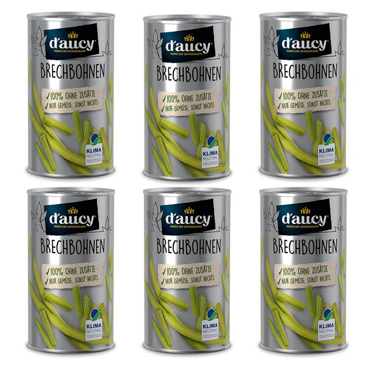 d'aucy Brechbohnen - 100% ohne Salz und Zuckerzusatz, klimaneutral, 250 Gramm Dose