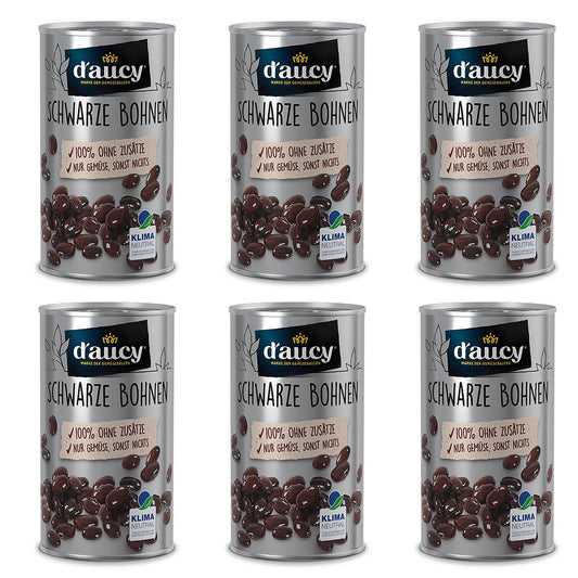Dose ‚d’aucy Schwarze Bohnen‘ mit klimaneutralem Siegel – 100 % natürliche Zutaten, ohne Zusätze, rein pflanzlich“ Dieser Text ist bereits präzise und SEO-tauglich formuliert. Wenn du Varianten brauchst – z. B. mit Fokus auf Herkunft, Nachhaltigkeit, Zuber