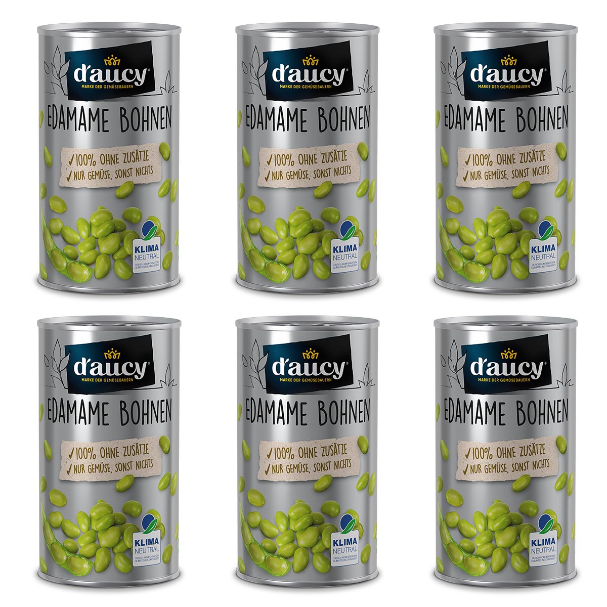 d'aucy Edamame Bohnen - 100% ohne Salz und Zuckerzusatz, 285 Gramm Dose