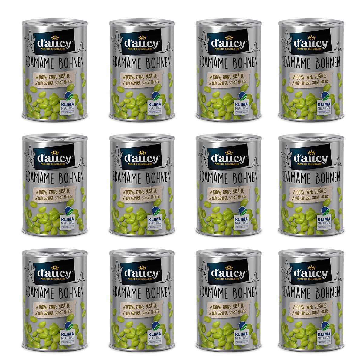 d'aucy Edamame Bohnen - 100% ohne Salz und Zuckerzusatz, 110 Gramm Dose