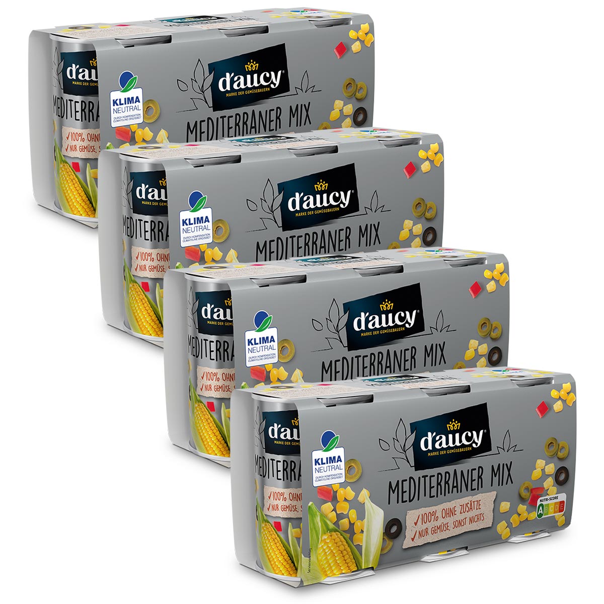 D'Aucy Mediterraner Mix: Ohne Salz, Zuckerzusatz & Konservierungsstoffe, 3 x 110g