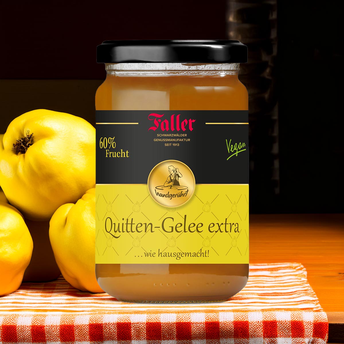 Faller Quitten Gelee extra: Hausgemachter Genuss, 60% Frucht, 330g