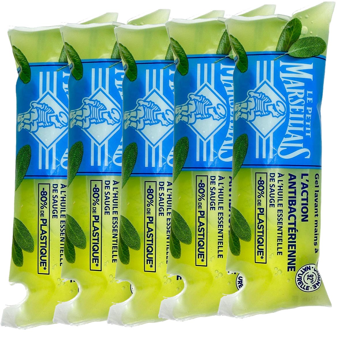 Le Petit Marseillais Flüssigseife Antibakteriell 5 x 250 ml Nachfüllpack aus Frankreich