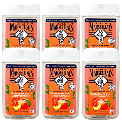 Le Petit Marseillais Duschgel mit Pfirsich und Nektarine 6x250ml - Frischer Duft