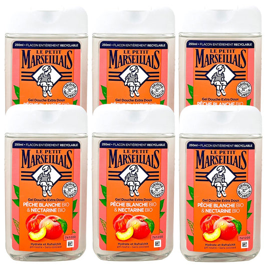 Le Petit Marseillais Duschgel mit Pfirsich und Nektarine 6x250ml - Frischer Duft