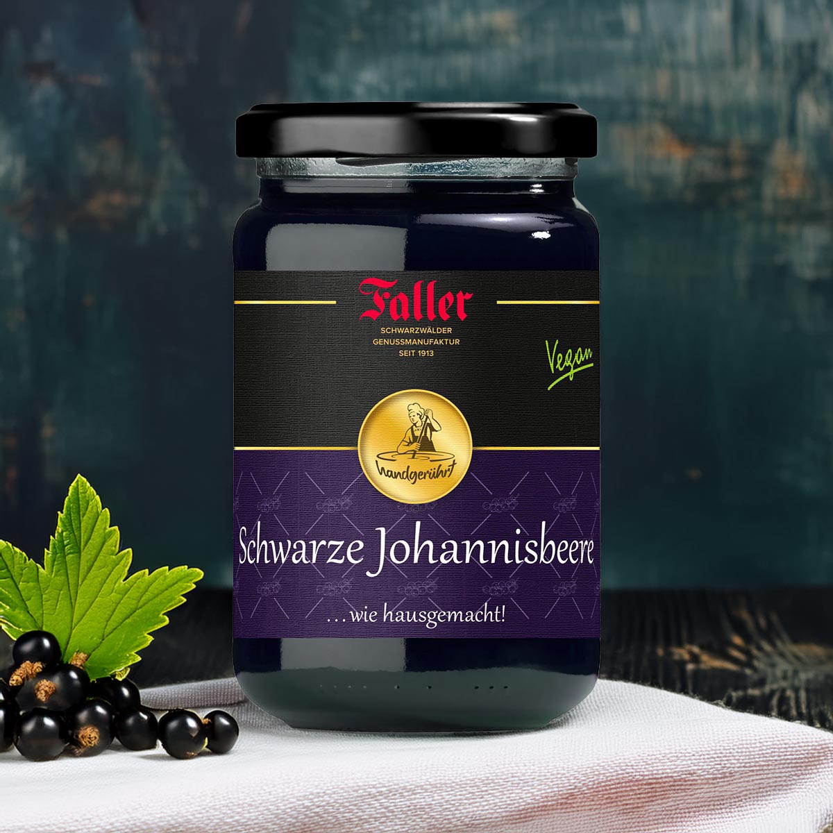 Fruchtaufstriche aus dem Schwarzwald Faller Johannisbeere schwarz Konfitüre extra