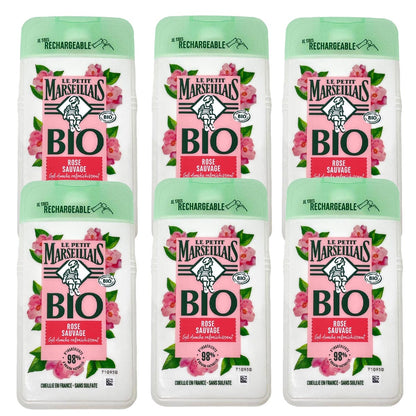 Le Petit Marseillais BIO  Rose Sauvage Wildrose Erfrischendes Duschgel 6x250 ml.
