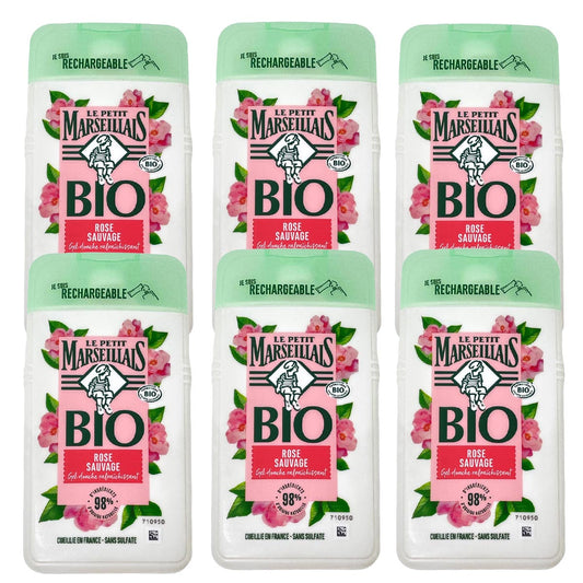 Le Petit Marseillais BIO  Rose Sauvage Wildrose Erfrischendes Duschgel 6x250 ml.