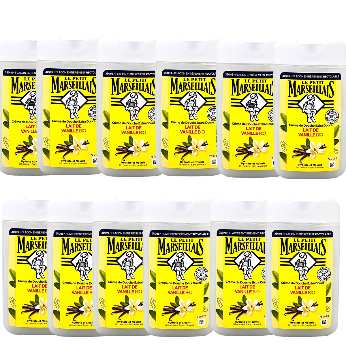 Le Petit Marseillais Lait de Vanille - Duschgel mit Vanillemilch 12x 250 ml