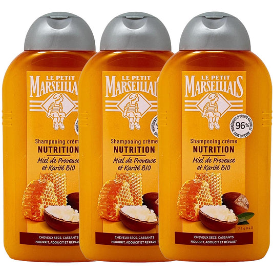 Le Petit Marseillais Shampoo: Shea & Honig, 3x250ml, gegen Trockenheit & Sprödigkeit