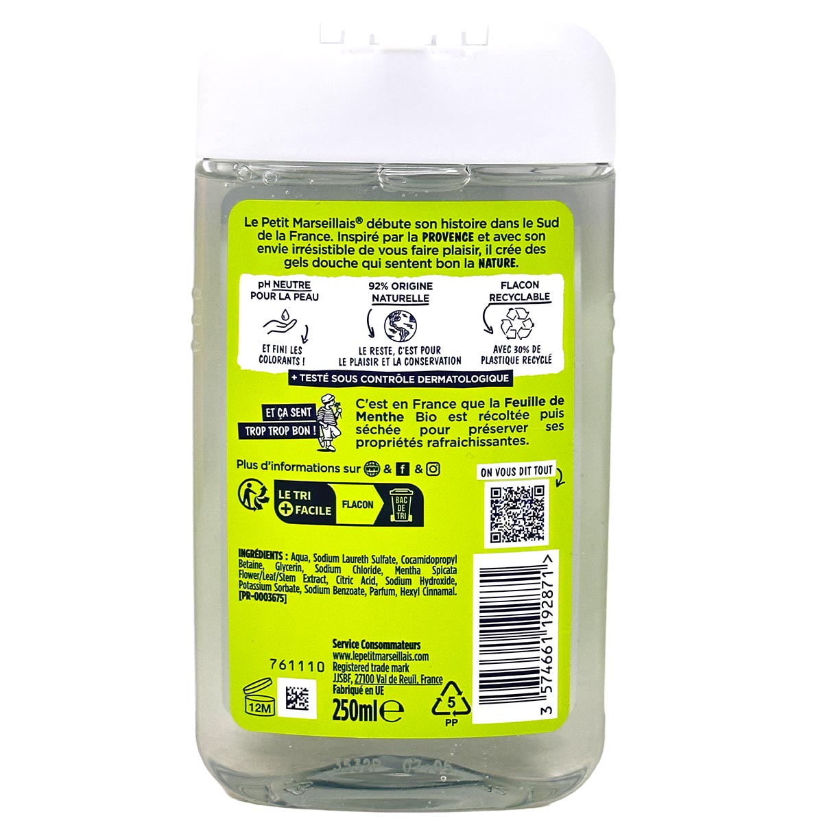 Le Petit Marseillais Duschgel mit Minze 3 x 250 ml aus Frankreich