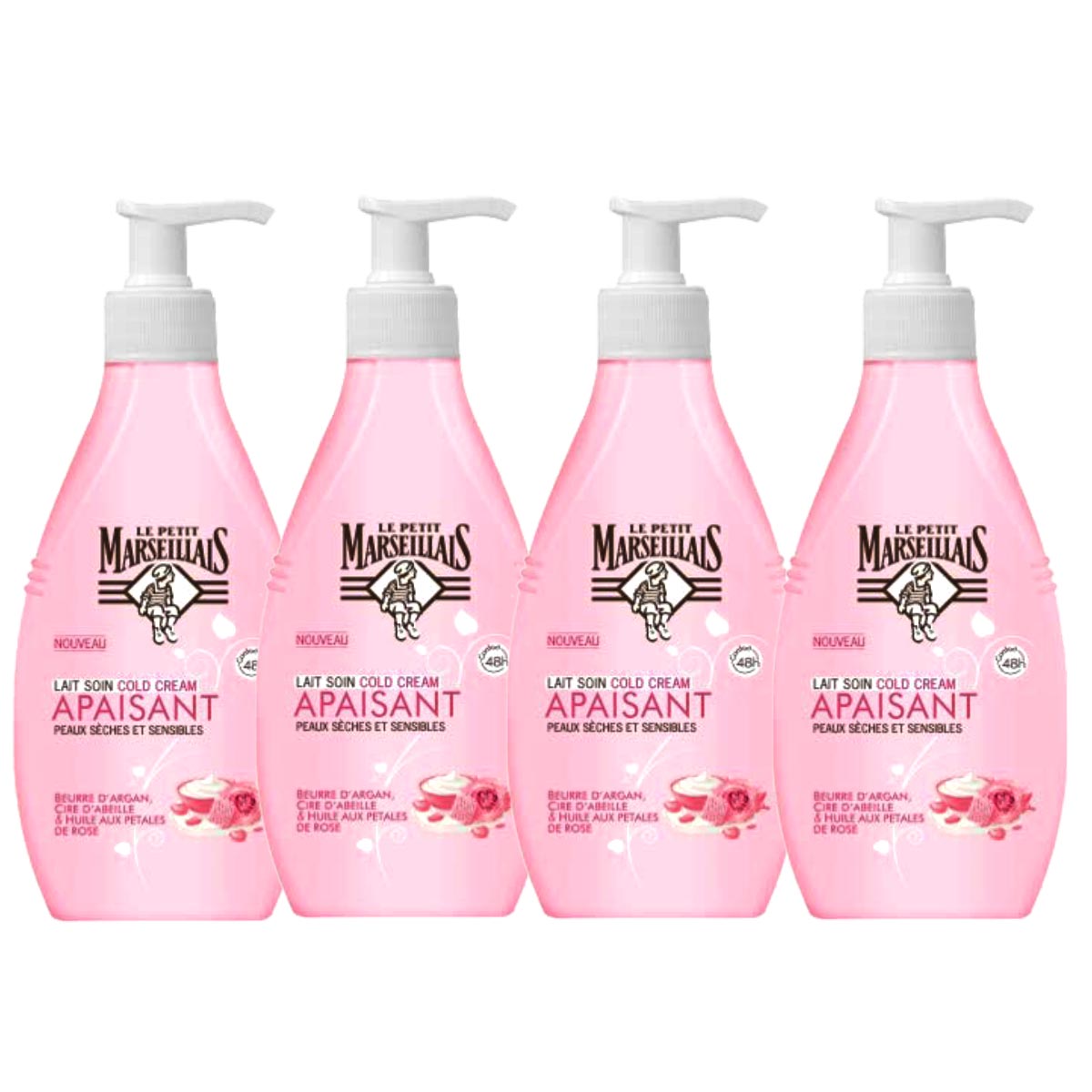 Le Petit Marseillais Lait Cold Cream - Beruhigende Pflegemilch mit Bienenwachs und Rosenblütenöl 250 ml