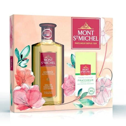 Mont St. Michel Herrengeschenk Set Eau de Cologne Amber & Seife Fraicheur Intense 2 tlg.
