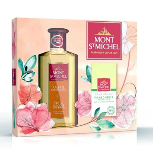 Mont St. Michel Herrengeschenk Set Eau de Cologne Amber & Seife Fraicheur Intense 2 tlg.