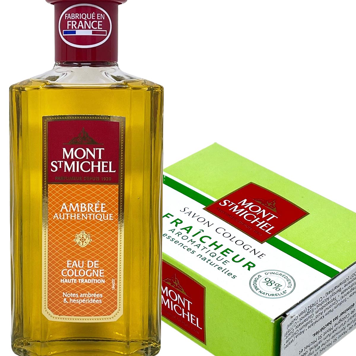 Mont St. Michel Herrengeschenk Set Eau de Cologne Amber & Seife Fraicheur Intense 2 tlg.