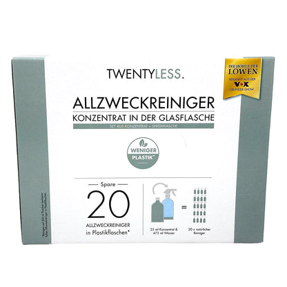 TWENTYLESS Allzweck Reinigungs-Set 2-tlg. 500 ml Konzentrat  Sprühflasche aus Glas