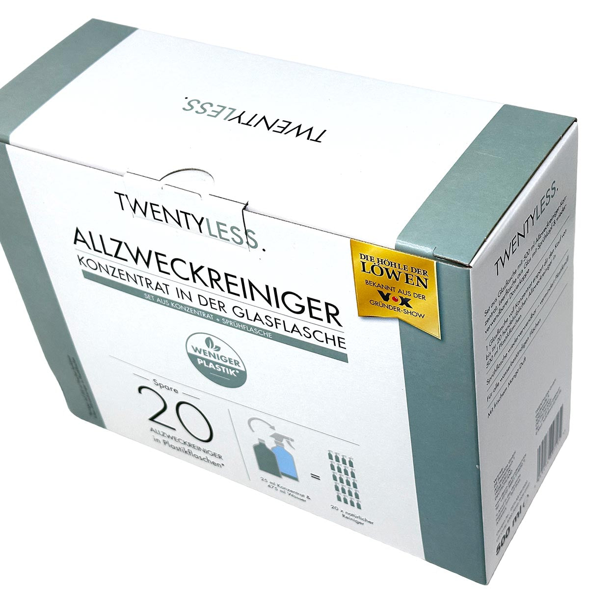 TWENTYLESS Allzweck Reinigungs-Set 2-tlg. 500 ml Konzentrat  Sprühflasche aus Glas