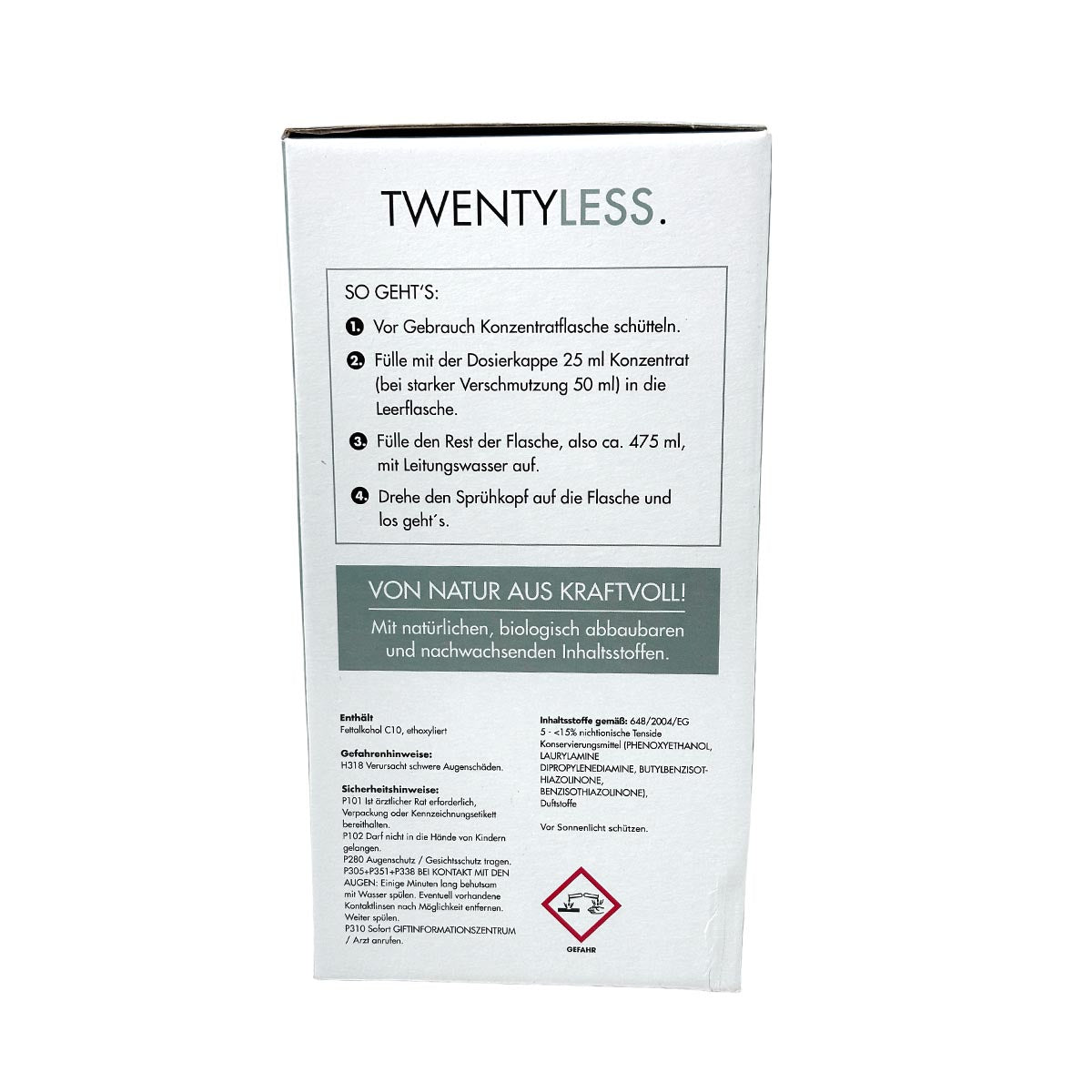 TWENTYLESS Allzweck Reinigungs-Set 2-tlg. 500 ml Konzentrat  Sprühflasche aus Glas