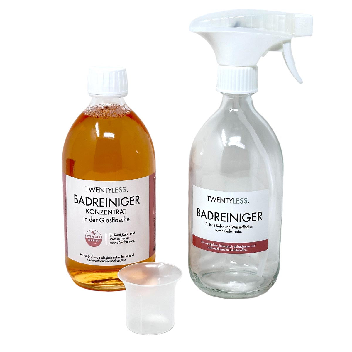 TWENTYLESS Badreiniger Set 2-tlg. 500 ml Konzentrat  Sprühflasche aus Glas