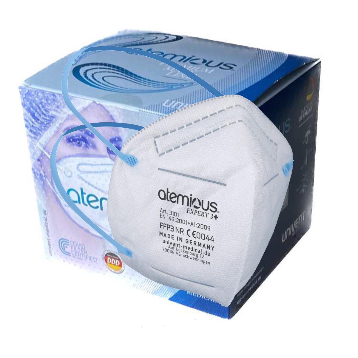 atemious Expert3 FFP3  Atemschutzmaske Made in Germany mit Kopfband